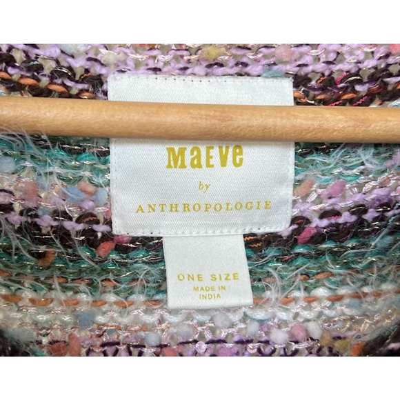 Maeve Anthropologie Flecked Metallic Striped Knit Sweater Vest Boho Retro Groovy - Picture 7 of 8
